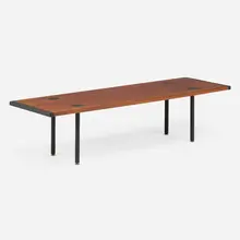 Ettore Sottsass, Coffee table, Model T.101, 1959, rosewood, lacquered steel, aluminum