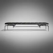 Ty Best, Bridger daybed, c. 2000, enameled steel, vinyl upholstery