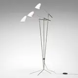 David Weeks, Tripod floor lamp, model 303, custom pale pink anodized aluminum, nickel-plated steel