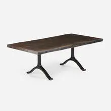 Tyler Hays, Bronze Wishbone dining table, 2001, stained maple, patinated cast bronze