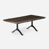 Tyler Hays, Bronze Wishbone dining table, 2001, stained maple, patinated cast bronze