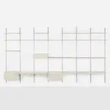 Osvaldo Borsani, Shelving system, model E22, 1951, painted wood, aluminum, plastic