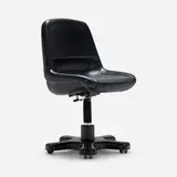Angelo Mangiarotti, Rare desk chair, 1979, leather, enameled aluminum