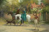 George Wright, The morning ride, oil on canvas
