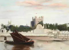 Charles Spencelayh, Rms, Hrbsa, Rochester castle, oil on panel