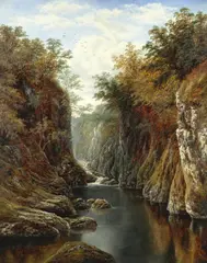 William Mellor, A view upstream, oil on canvas