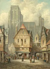 Henry Schafer, Abbeville, Normandy, oil on canvas