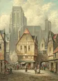 Henry Schafer, Abbeville, Normandy, oil on canvas