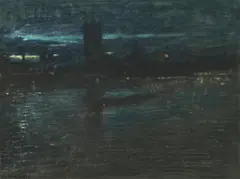 Albert Goodwin Rws, Westminster, watercolour and bodycolour with scratching out