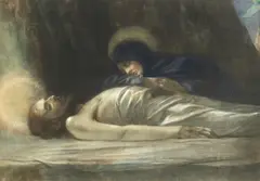 Henri Gervex, The lamentation, watercolour and coloured chalks