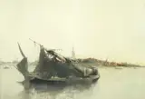Clara Montalba, 'Thames barge', watercolour