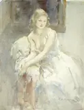 Walter Ernest Webster, Ri, Roi, Portrait of a seated girl, watercolour