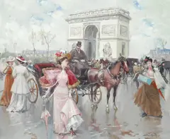 Juan Soler, Near the Arc de Triomphe, Paris, oil on canvas
