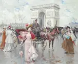 Juan Soler, Near the Arc de Triomphe, Paris, oil on canvas