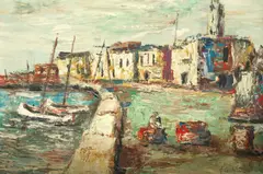 Oleksa Hryshchenko, French port, oil on board