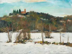 Neve ad Induno Olona by Umberto Montini, oil on canvas, offered Oct 2019