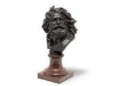 François Rude, mid 19th Century patinated bronze bust 'Tête De Gaulois (Head of a Gual', patinated bronze