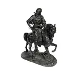 Alfred Barye, and Emile -Corioloan Guillemin (French, 1841 -1907): A patinated bronze equestrian group of 'The Arab Warrior Knight on Horseback', patinated bronze