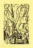 Lyonel Feininger, Gelmeroda, 1919, Holzschnitt auf gelbem Seidenpapier