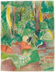 Gartenbild mit Mauer by Oskar Moll, Um 1935, Aquarell und Deckweiß auf leicht genarbtem Velin (Wasserzeichen: 1929), sold Dec 2017