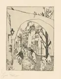 Mappenwerk, Zweite Jahresgabe des Kreises Graphischer Künstler und Sammler, 1922, Original Halbleinen-Mappe mit 10 Druckgrafiken verschiedener Künstler, auf verschiedenen Papieren, in den originalen Passepartouts