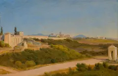 Constantin Hansen, Blick über die römische Campagna, 1840, Öl auf Papier auf Leinwand