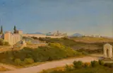 Constantin Hansen, Blick über die römische Campagna, 1840, Öl auf Papier auf Leinwand