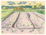 Max Pechstein, Feldarbeit, 1930, Farbkreide auf Papier