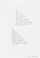 Poem by Carl Andre, 1995, Bleistift auf Papier, sold Dec 2017
