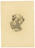 Ludwig Meidner, Selbstbildnis nach rechts, 1925, Kreide auf Papier
