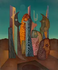 Hans Thiemann, Bunte Reihe, 1948, Öl auf Hartfaser