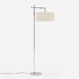 Kurt Versen, Flip Top floor lamp, c. 1940, chrome-plated steel, linen, enameled steel