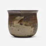 Vase by Toshiko Takaezu, c. 1975, glazed stoneware, sold Jul 2023