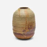 Vase by Toshiko Takaezu, c. 1980, glazed stoneware, sold Jul 2023