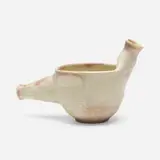 Two-spouted teapot by Toshiko Takaezu, c. 1995, glazed porcelain, sold Jul 2023