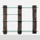 Sculpted Bronze wall unit, model PE-119 by Paul Evans, 1969, bronzed resin over wood, glass, sold Jul 2023
