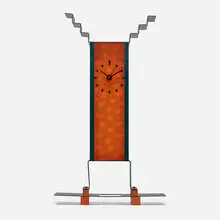 George Sowden, Oppenheimer table clock (from Objects for the Electronic Age series), 1983, enameled steel, ash, glass