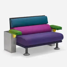 Michele de Lucchi, Lido sofa, 1982, laminate over wood, lacquered wood, enameled steel, upholstery
