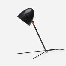 Cocotte table lamp by Serge Mouille, 1957, enameled aluminum, enameled steel, brass, sold Jul 2023