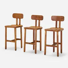 Lee Ridenour, Stools, set of three, 1976, oak