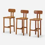 Lee Ridenour, Stools, set of three, 1976, oak