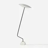 Gino Sarfatti, Rare floor lamp, model 1043, 1951, enameled aluminum, stone