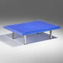 Yves Klein, Table Bleue, International Klein Blue pigment, glass, Plexiglas, chrome-plated steel