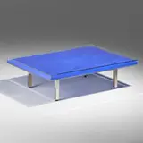 Yves Klein, Table Bleue, International Klein Blue pigment, glass, Plexiglas, chrome-plated steel