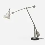 Édouard-Wilfred Buquet, Articulated table lamp, nickel-plated brass, aluminum, lacquered wood