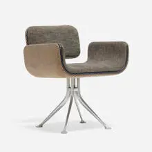 Alexander Girard, Armchair, model 66307, 1967, Alexander Girard upholstery, aluminum, rubber