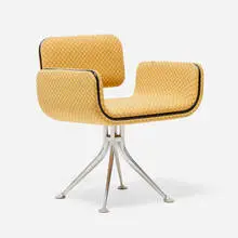 Alexander Girard, Armchair, model 66307, 1967, Alexander Girard upholstery, aluminum, rubber