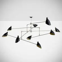 David Weeks, Bottle Tiered Mobile No. 405, powder-coated aluminum, plated steel, steel cable