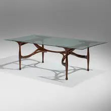 Dan Johnson, Gazelle dining table, 1956, mahogany, glass