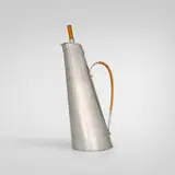 Porter Blanchard, Tall lidded pitcher, pewter, cane, beech